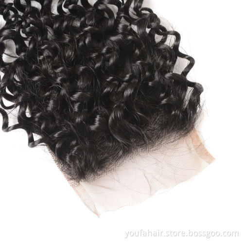 One Donor Top Quality Brazilian Hair Thin Swiss Closures Factory Price Unprocessed 4*4 6*6 Jerry Curl Lace Closure